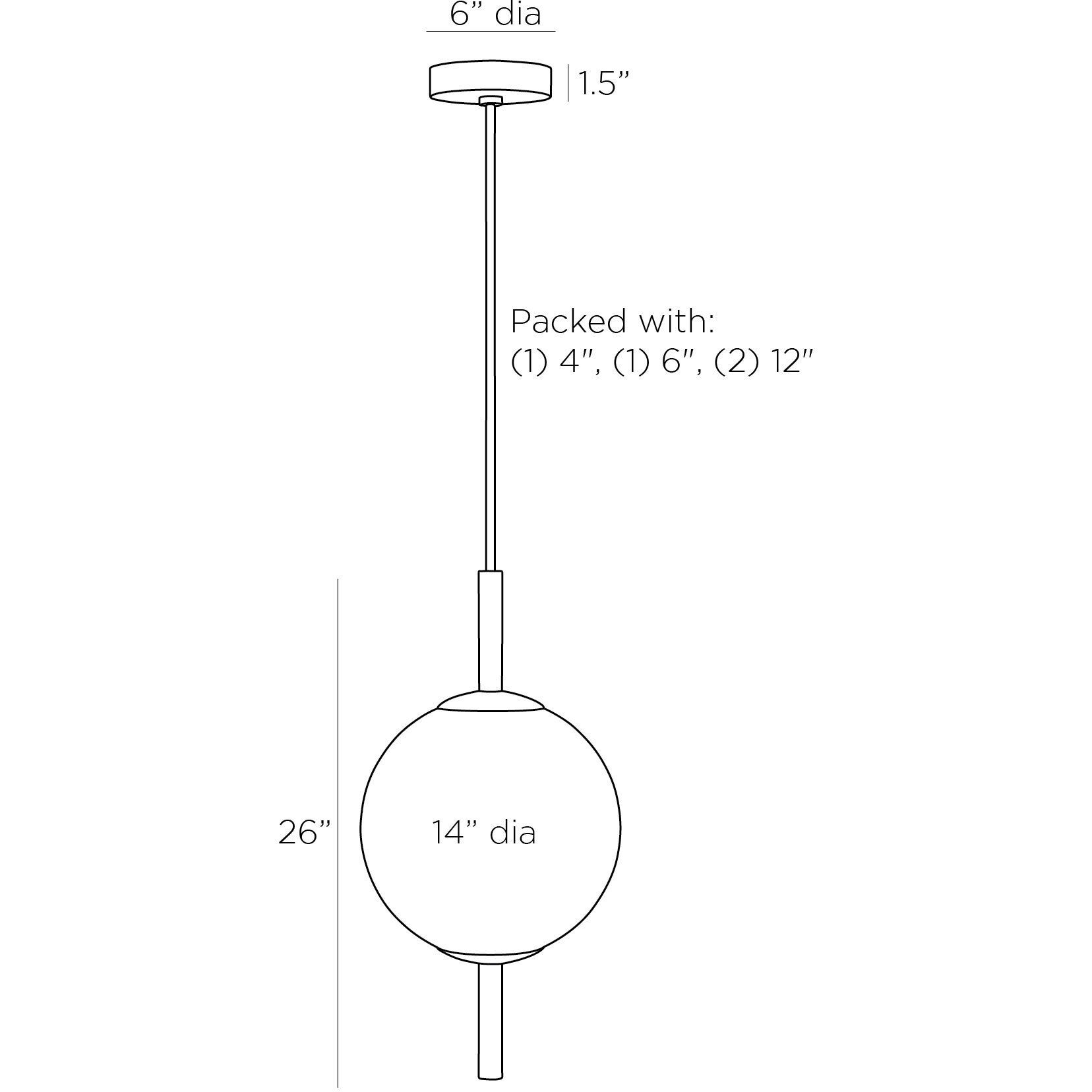 Tirso 1 Light 14 inch Opal Pendant Ceiling Light