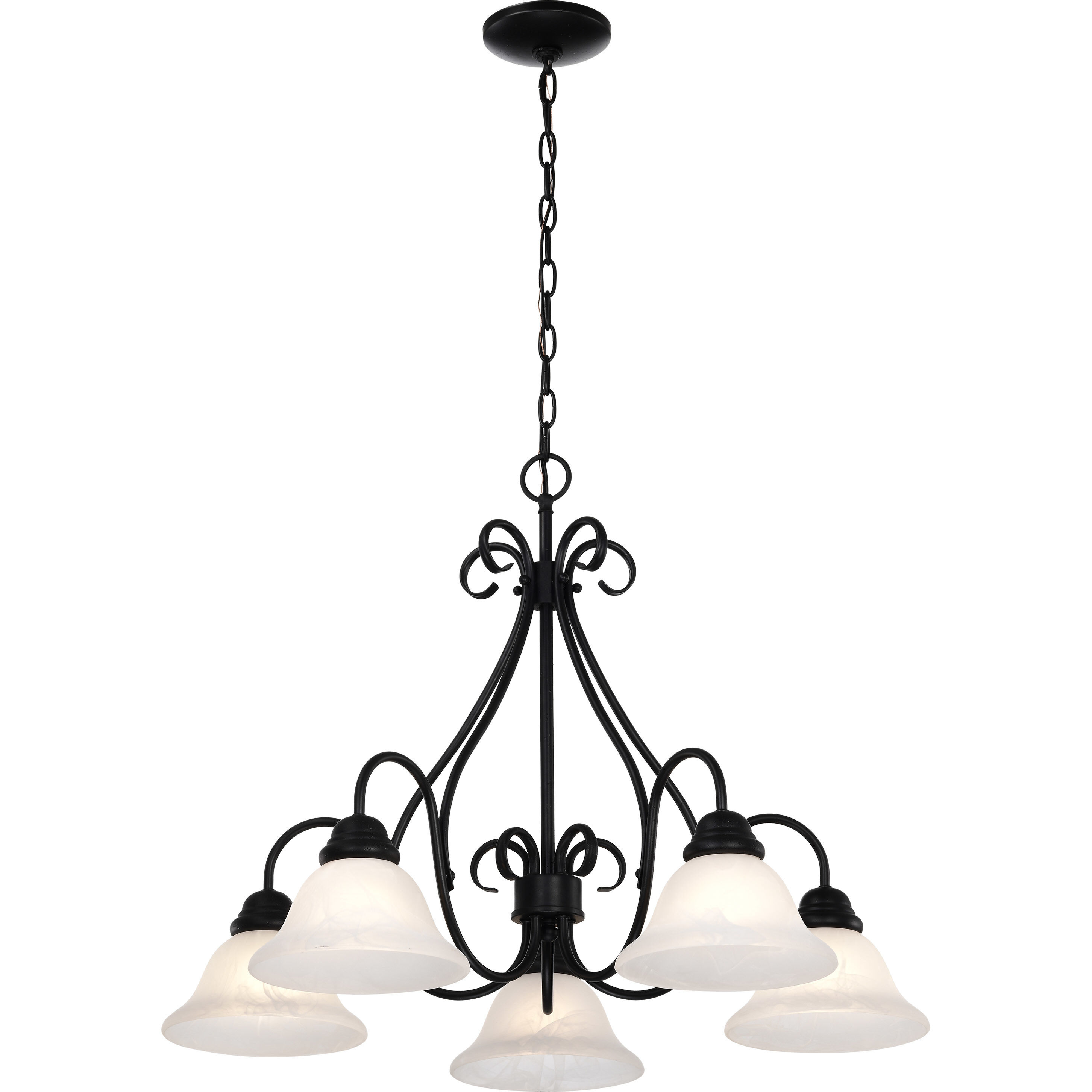 Castillo 5 Light 28 inch Textured Black Chandelier Ceiling Light