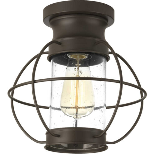 Haddon 1 Light 10 inch Antique Bronze Outdoor Flush Mount