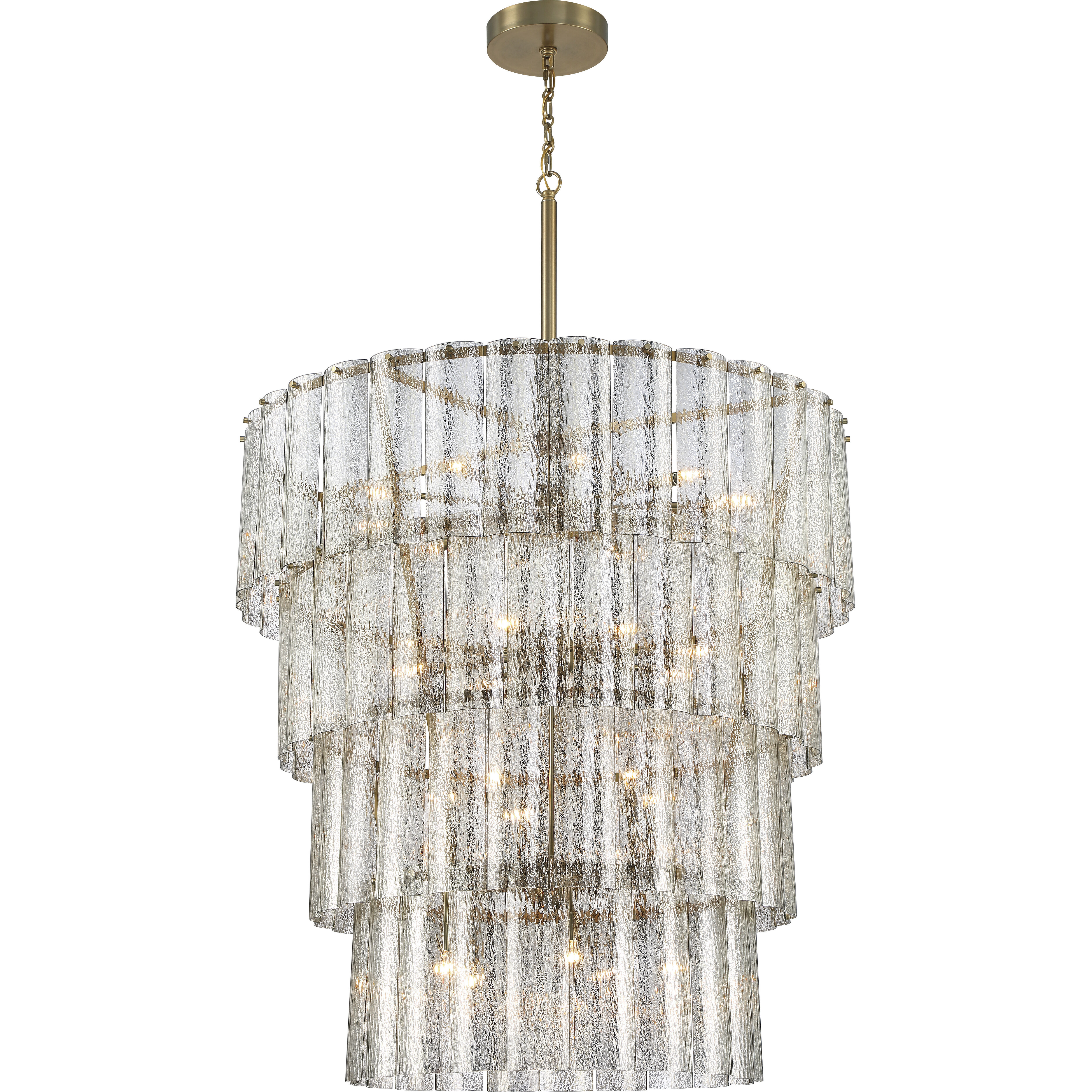 Museo 28 Light 48 inch Satin Brass Chandelier Ceiling Light