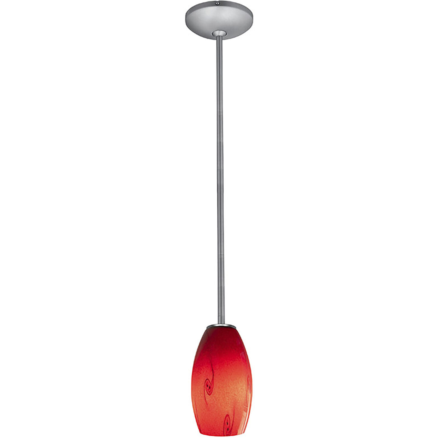 Merlot 1 Light 3.5 inch Brushed Steel Pendant Ceiling Light