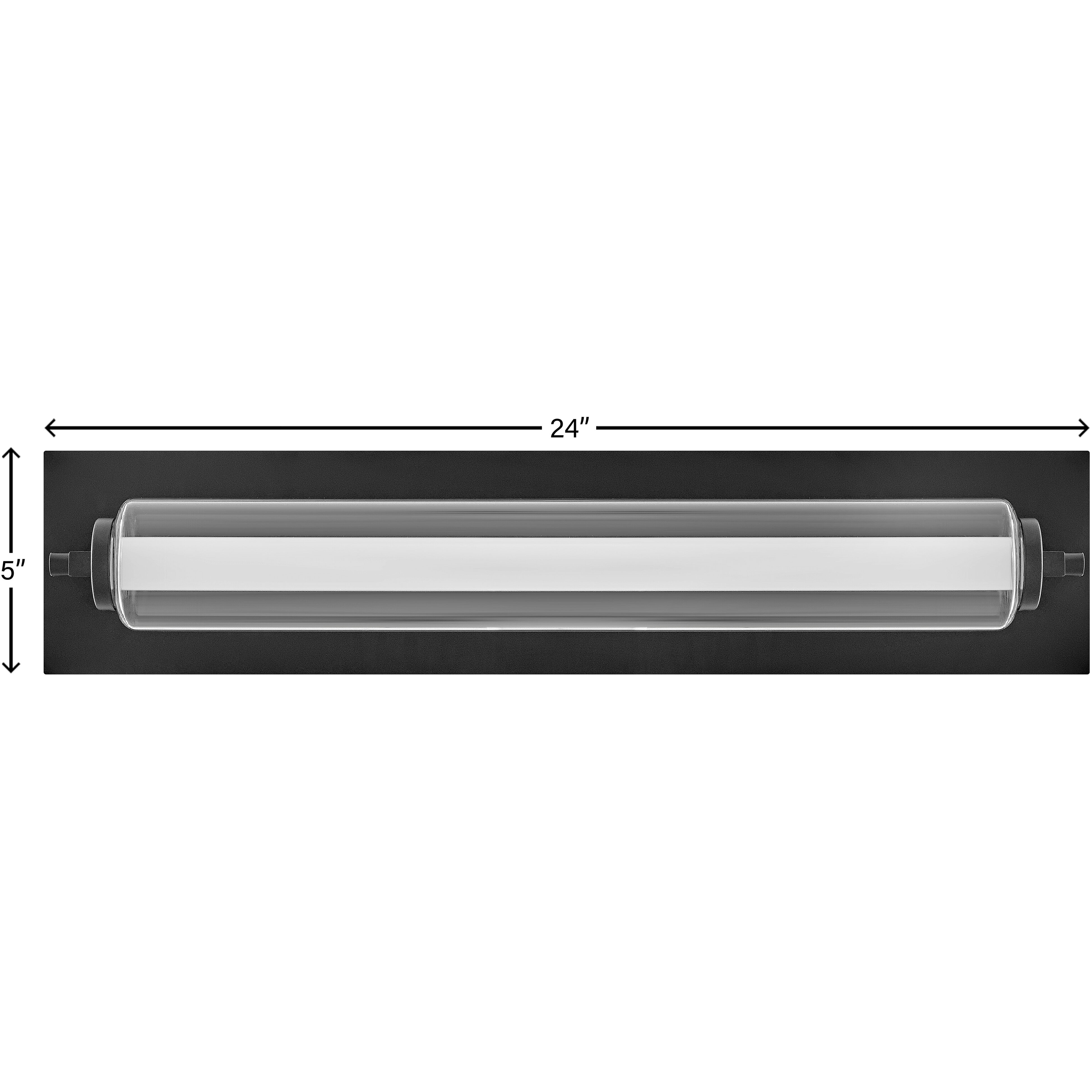 Lucien LED 24 inch Black Vanity Light Wall Light, Vertical