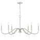 Toussant 6 Light 45 inch Brushed Nickel Chandelier Ceiling Light