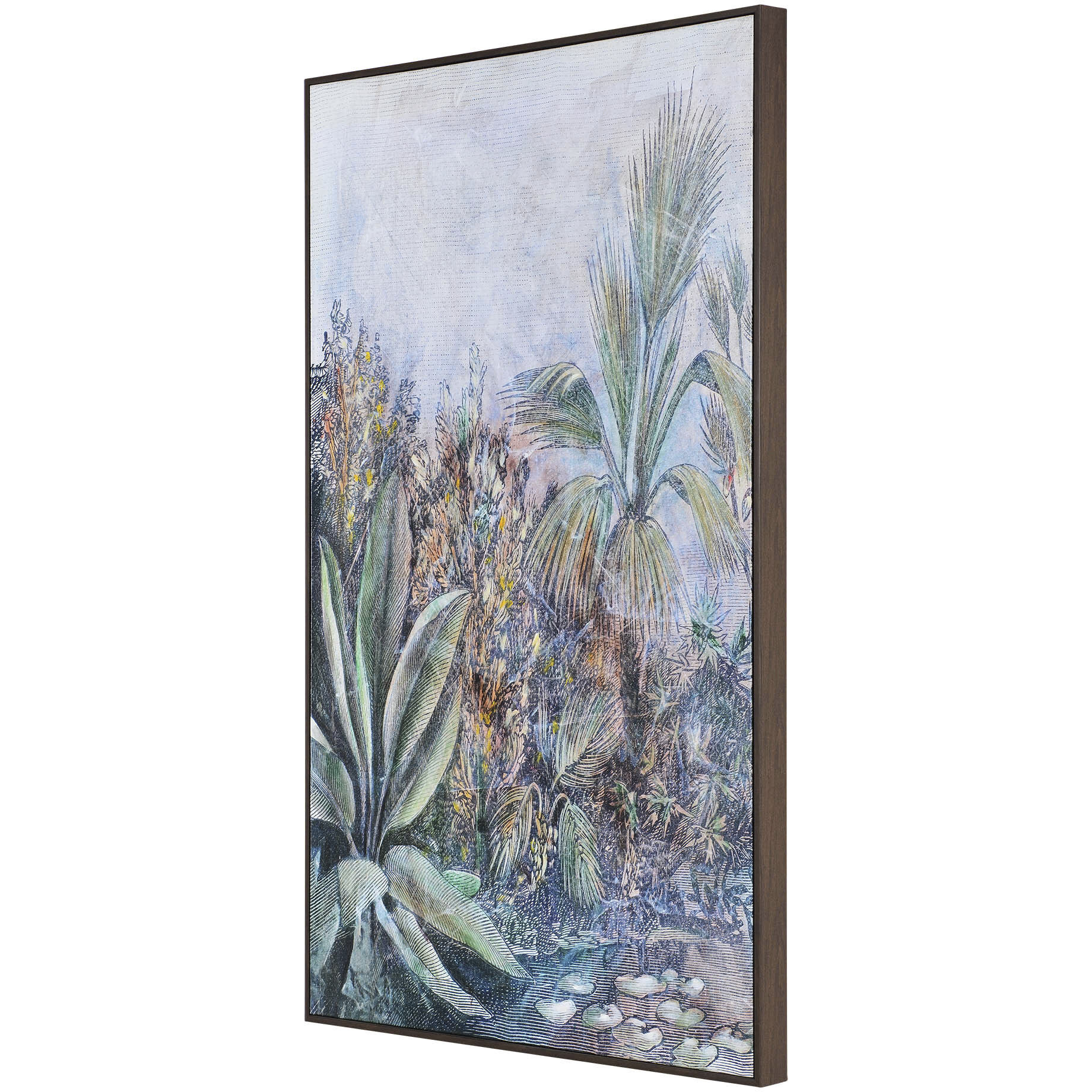 Labyrinth Multicolor and Walnut with Off-White Canvas Art, Set of 2