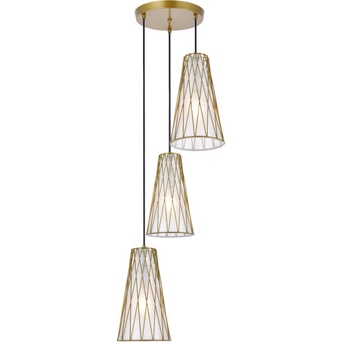 Modesta 3 Light 15 inch Brass Pendant Ceiling Light