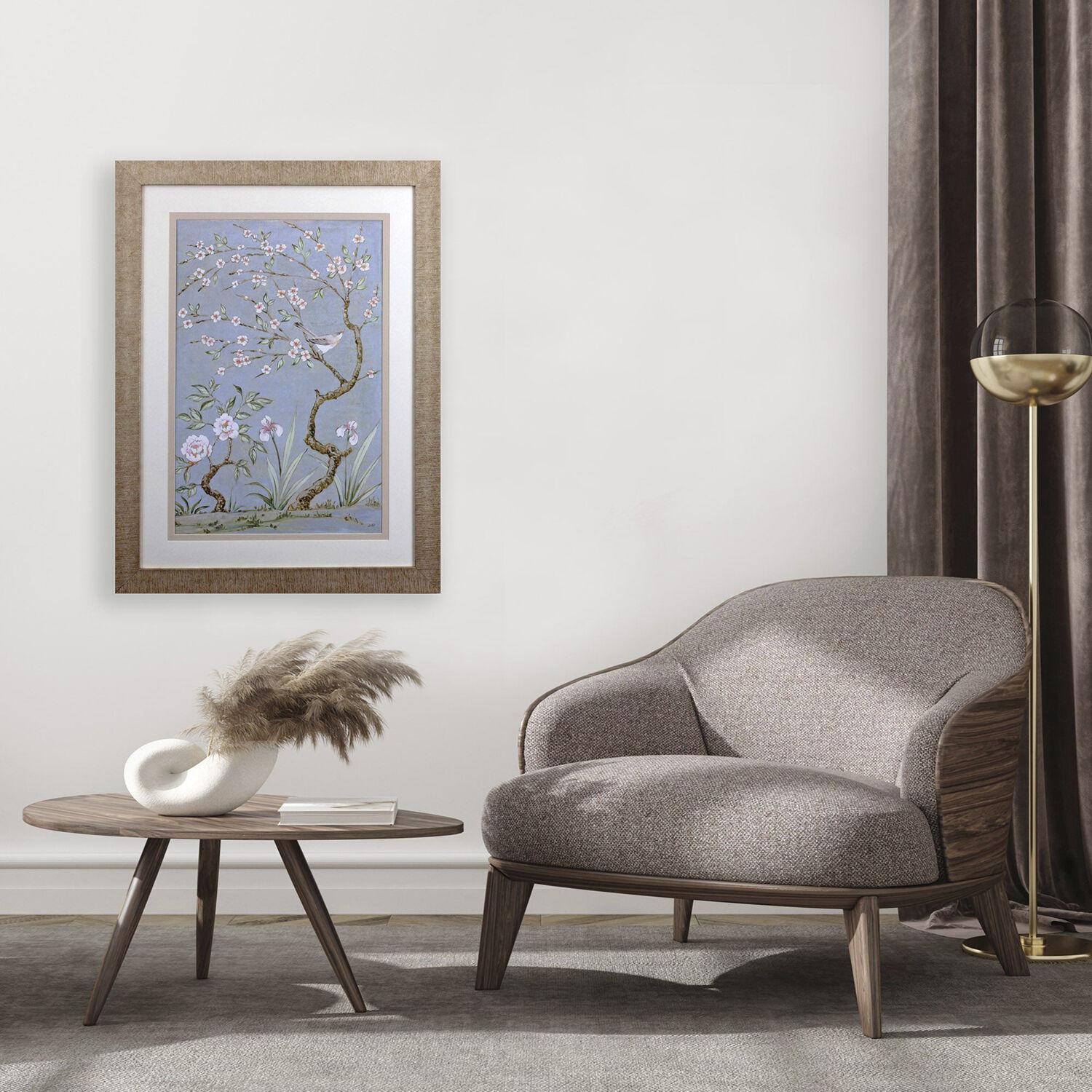 Spring Mural Blue and Green and Pink and Neutral Framed Art, Propac