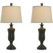 Signature 31 inch 150 watt Bronze Wood Table Lamp Portable Light