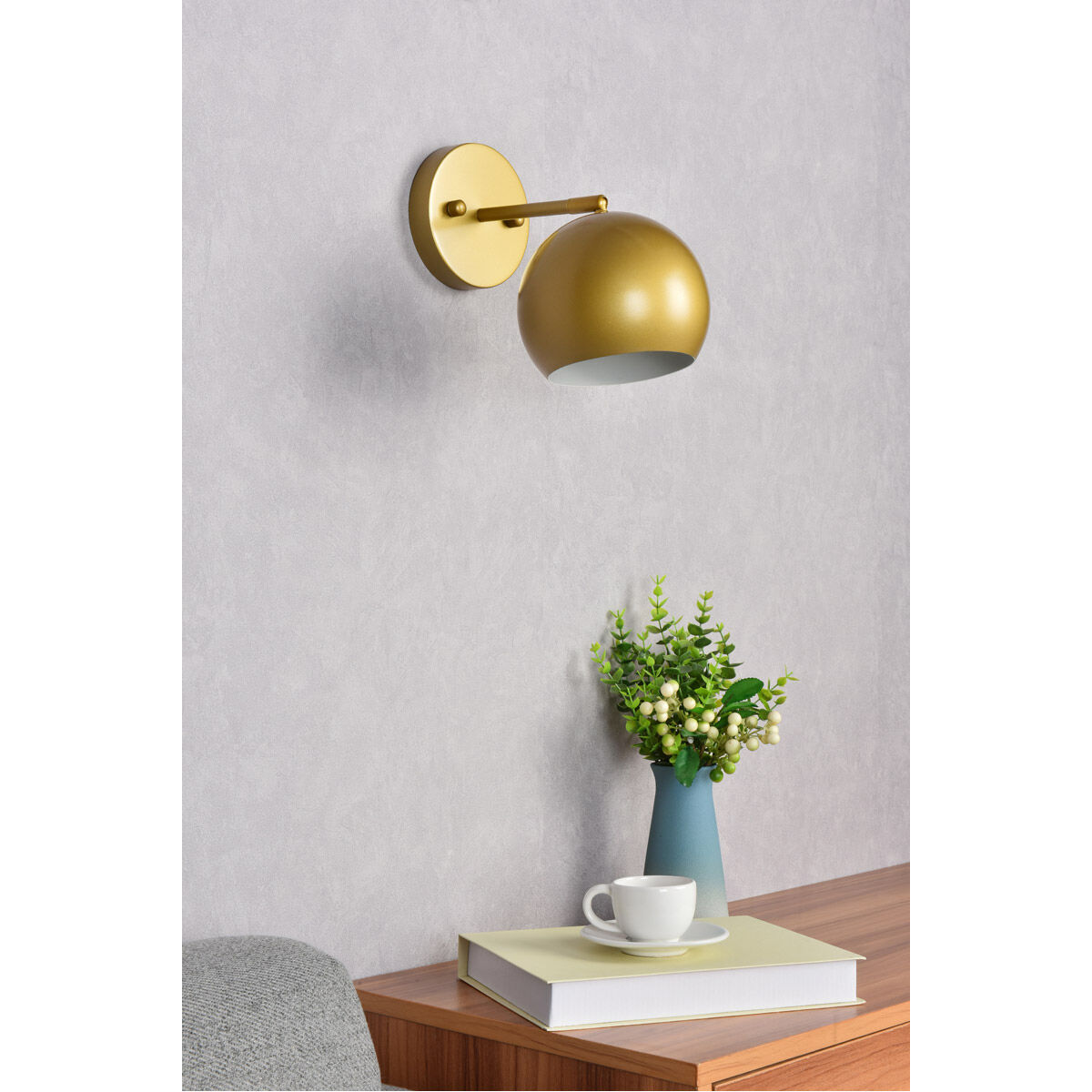 Othello 1 Light 9 inch Brass Bath Sconce Wall Light
