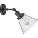 Franklin Restoration Large Cone LED 8 inch Oil Rubbed Bronze Sconce Wall Light in Seedy Glass, Franklin Restoration