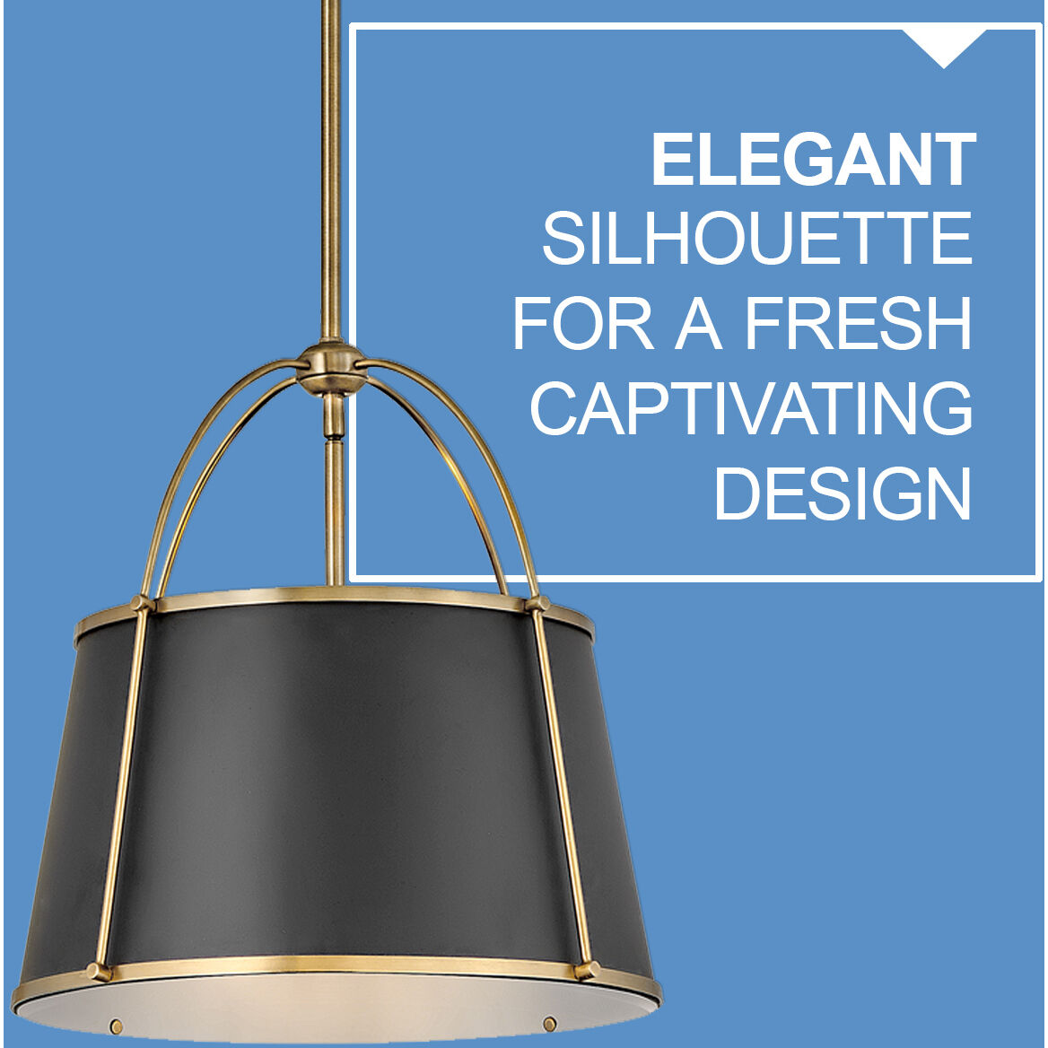 Clarke 1 Light 16.25 inch Warm Brass with Black Indoor Chandelier Ceiling Light