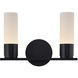 Fusion Collection - Cellini Family 32 inch Matte Black and Ribbed Opal Bath Bar Wall Light in 4, EVOLV
