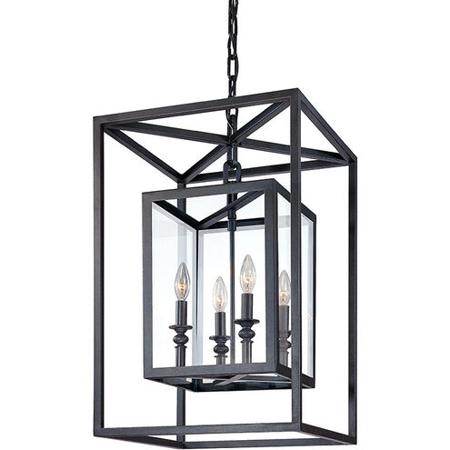 Morgan 4 Light 16 inch Matte Black Indoor Lantern Ceiling Light
