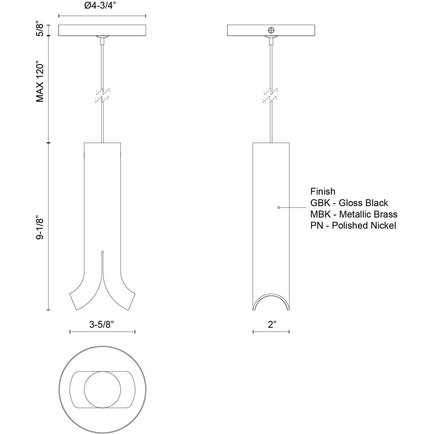 Husk LED 2 inch Polished Nickel Pendant Ceiling Light
