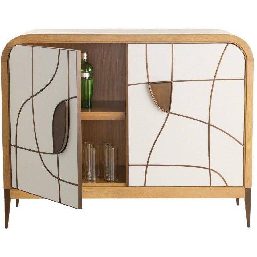 Hardin Oyster and Beige with Heritage Brass Cabinet