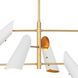 Vest 6 Light 57.75 inch White and Natural Brass Chandelier Ceiling Light
