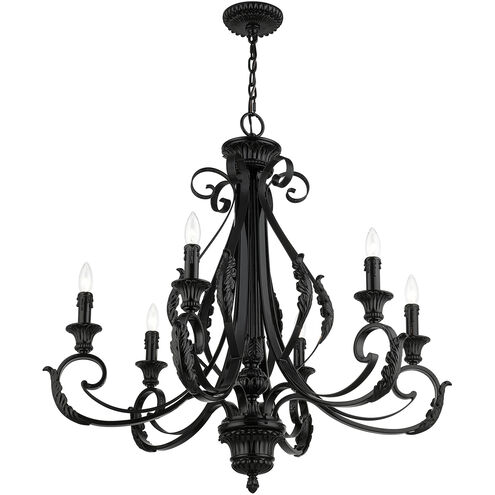 Valencia 6 Light 35 inch Shiny Black Large Chandelier Ceiling Light