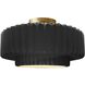 Radiance LED 14.5 inch Gloss Black and Brushed Brass Semi Flush Ceiling Light