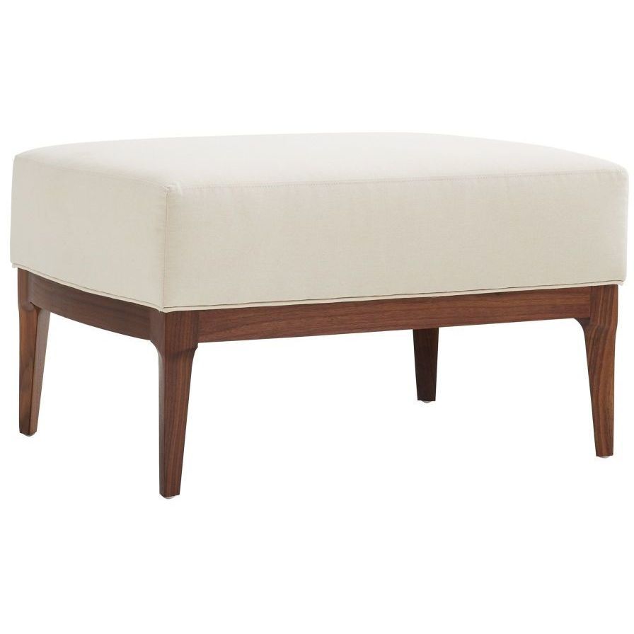 Laurette 18 inch White Ottoman