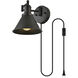 Jair 1 Light 7 inch Black Plug In Wall Sconce Wall Light