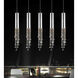 Extended 5 Light 40 inch Chrome Island/Pool Table Light Ceiling Light