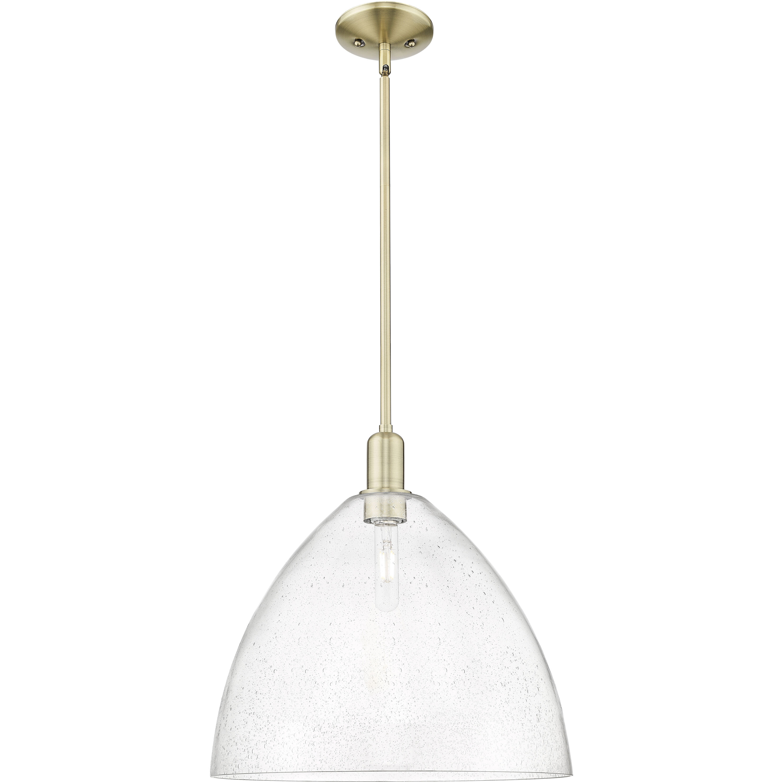 Arcadia Bristol 1 Light 16 inch Antique Brass Mini Pendant Ceiling Light in Seedy