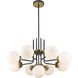 Parsons 9 Light 32 inch Matte Black and Olde Brass Chandelier Ceiling Light