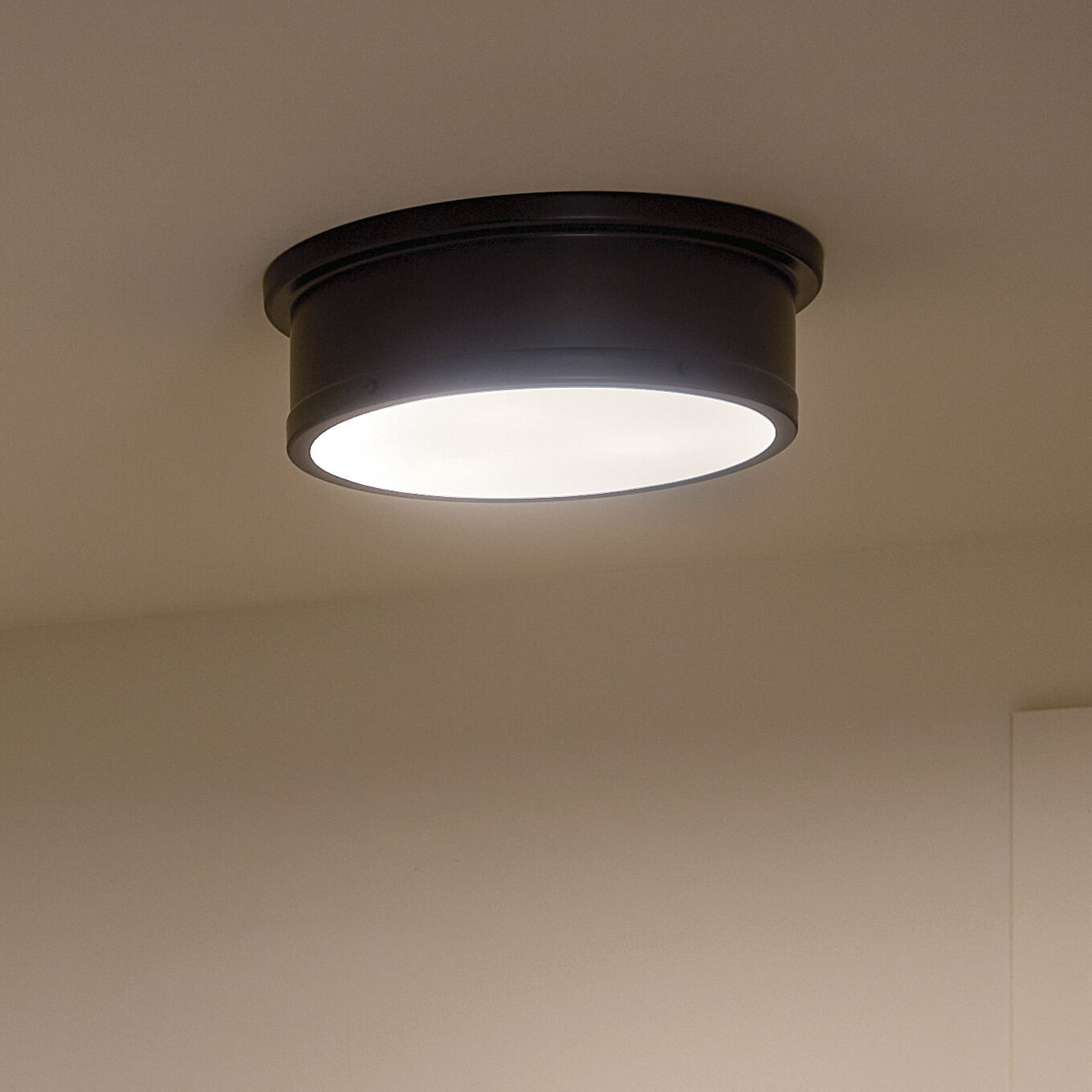 Serca 3 Light 18 inch Black Flush Mount Ceiling Light