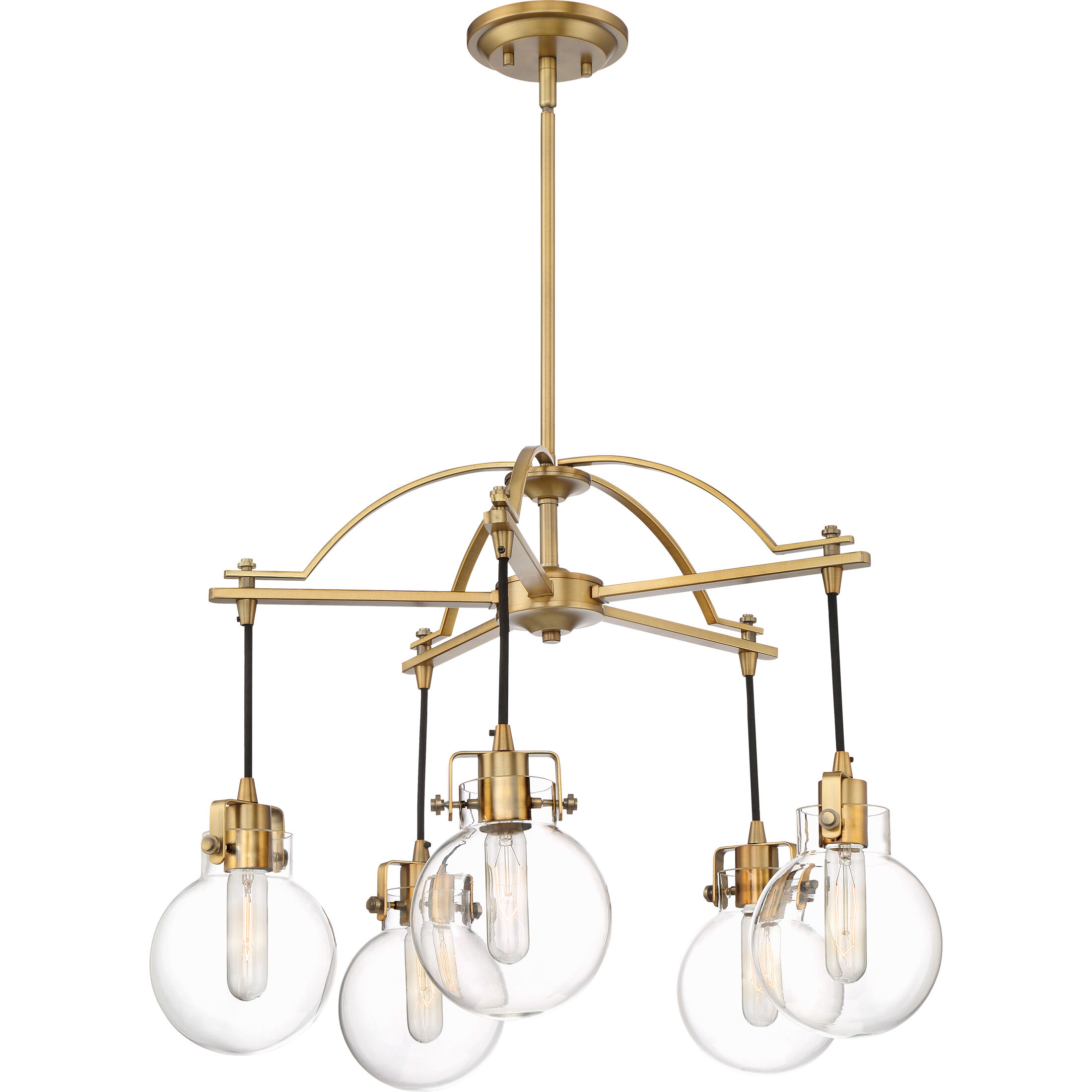 Sidwell 5 Light 26 inch Weathered Brass Chandelier Ceiling Light