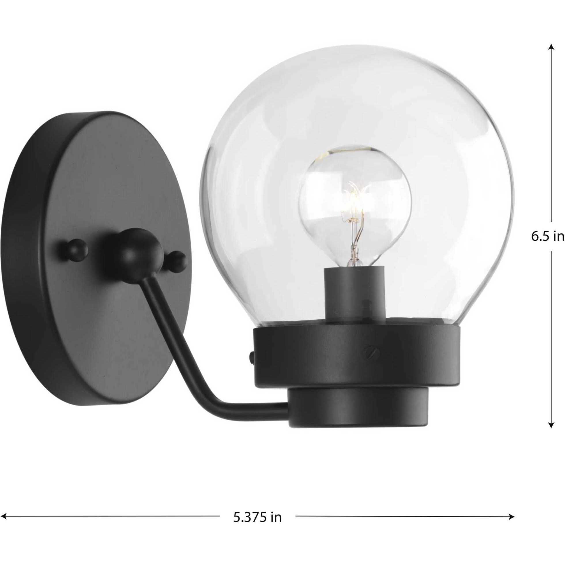 Spatial 1 Light 5 inch Matte Black Bath Vanity Wall Light, Design Series