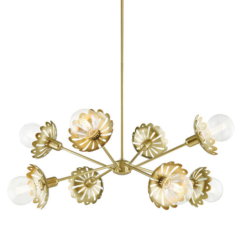 Alyssa 8 Light 42 inch Aged Brass Chandelier Ceiling Light
