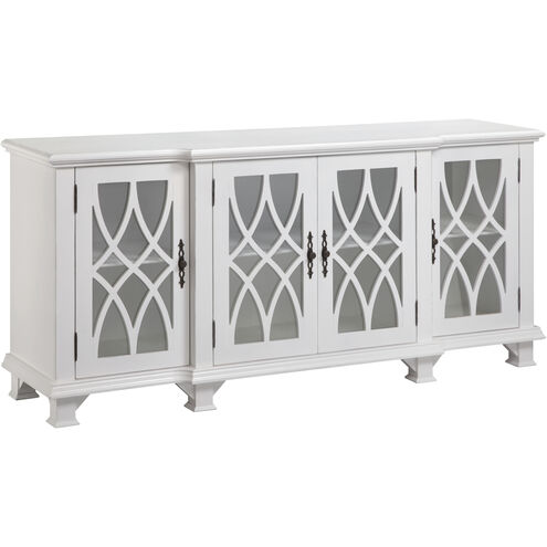 Anastasia 72 X 19 inch Antique White with Clear Credenza