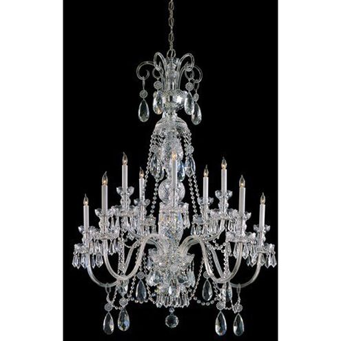 Traditional Crystal 10 Light 36 inch Polished Chrome Chandelier Ceiling Light