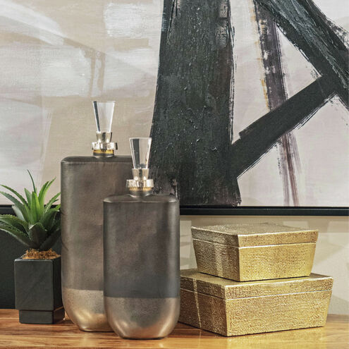 Mara Metallic Brown with Polished Nickel Bottle, Set of 2