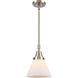 Franklin Restoration X-Large Cone 1 Light 12 inch Brushed Satin Nickel Mini Pendant Ceiling Light in Matte White Glass