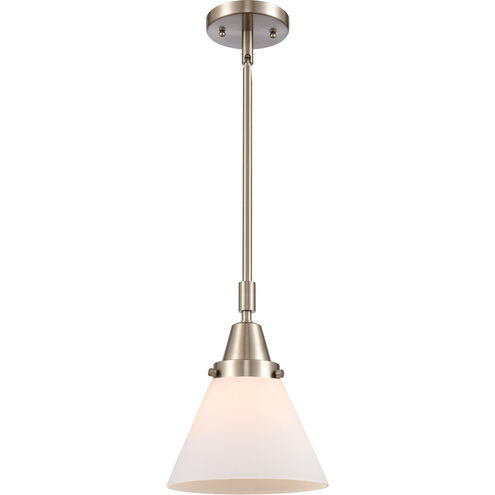 Franklin Restoration X-Large Cone 1 Light 12 inch Brushed Satin Nickel Mini Pendant Ceiling Light in Matte White Glass