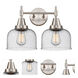 Caden 2 Light 17 inch Satin Nickel Bath Vanity Light Wall Light in Seedy Glass