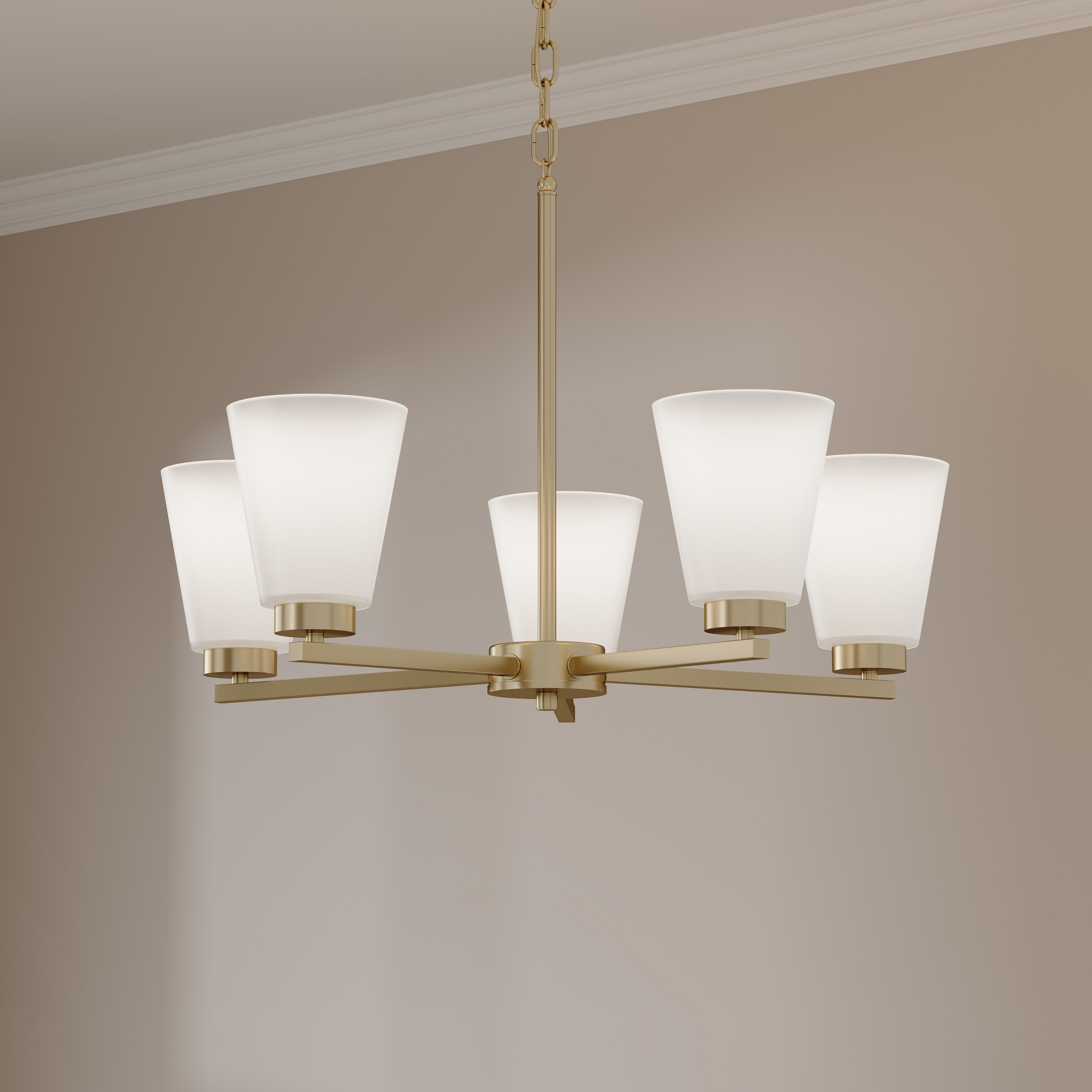 Strayhan 5 Light 24 inch Modern Gold Chandelier Ceiling Light
