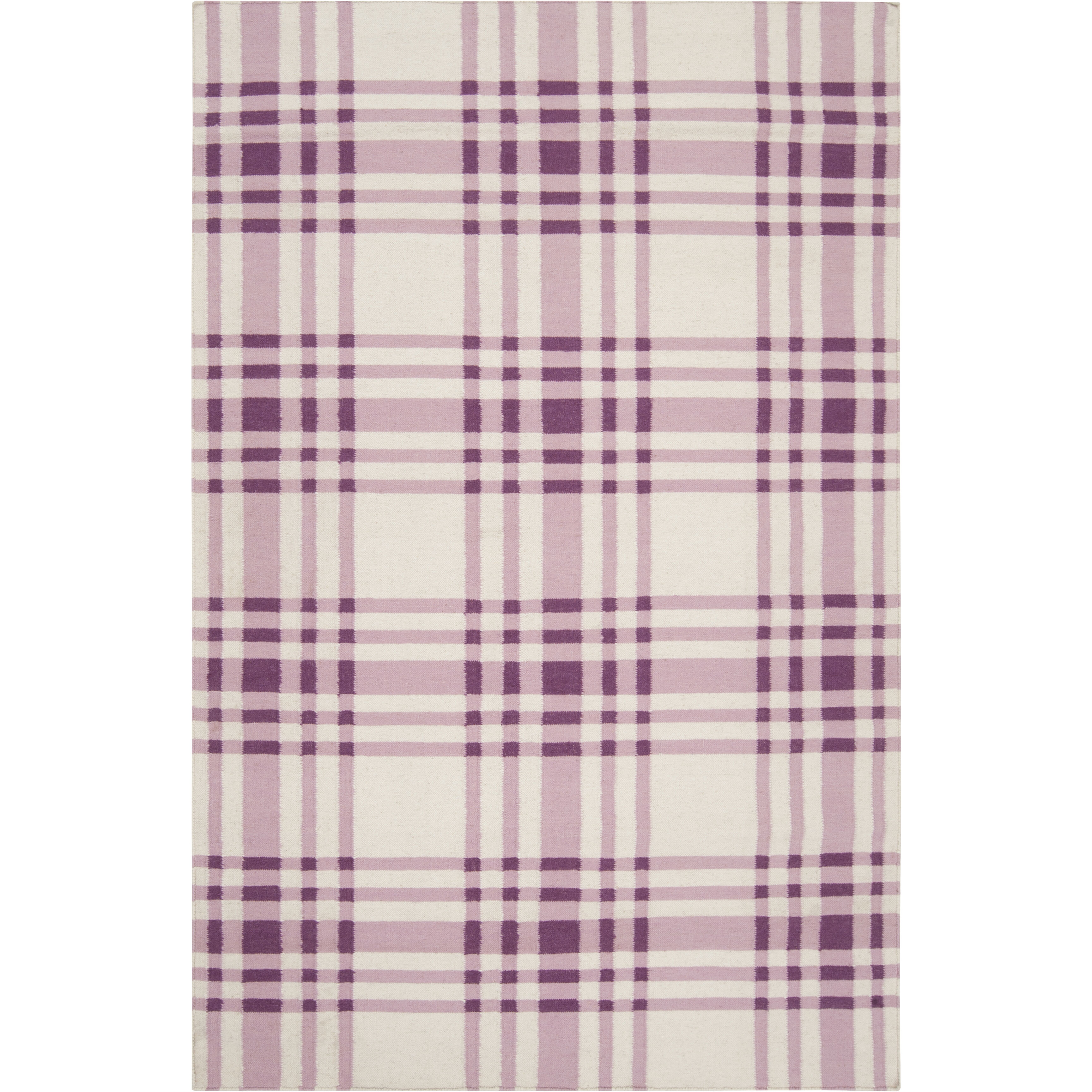 Happy Cottage 66 X 42 inch Pale Pink, Bright Purple, Cream Rug