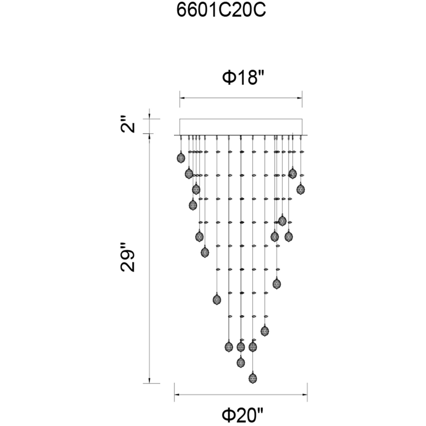 Rain Drop 7 Light 20 inch Chrome Flush Mount Ceiling Light