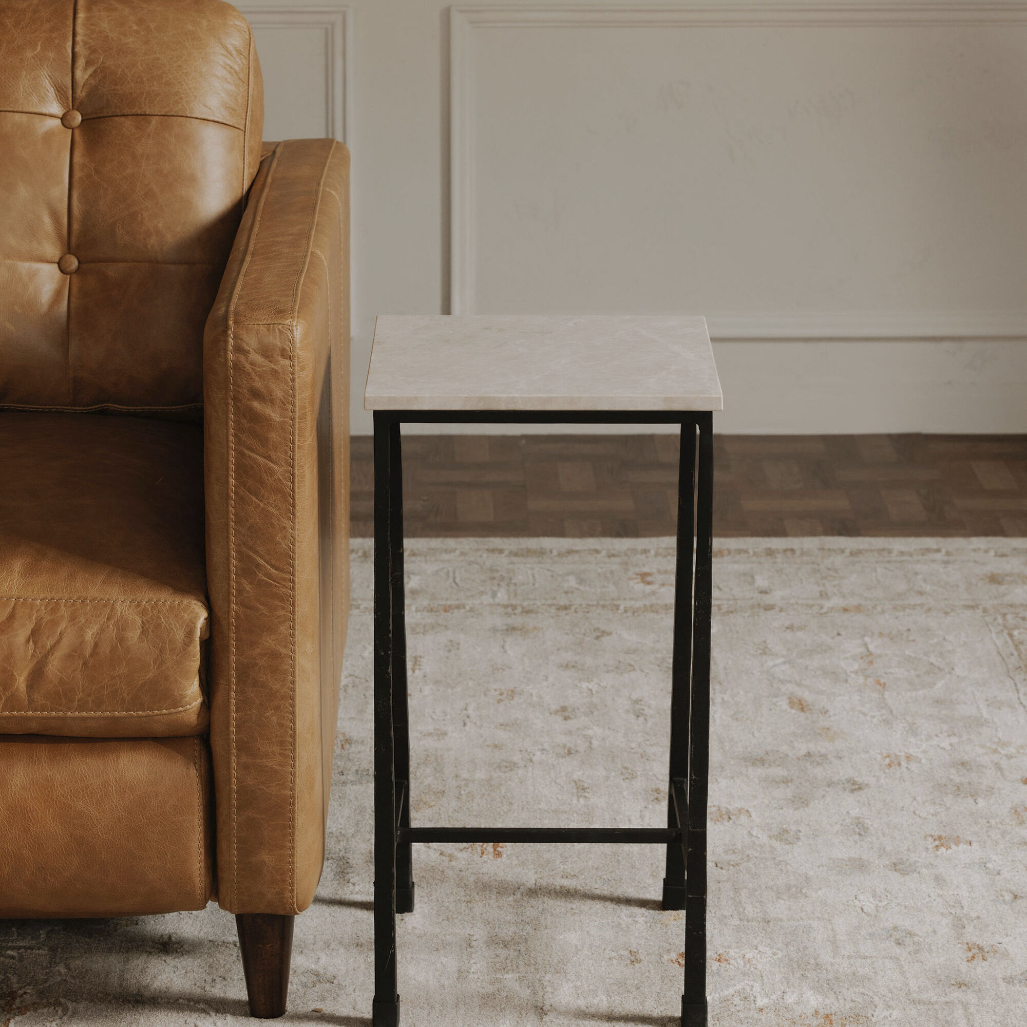 River 24 X 12.5 inch Beige Side Table