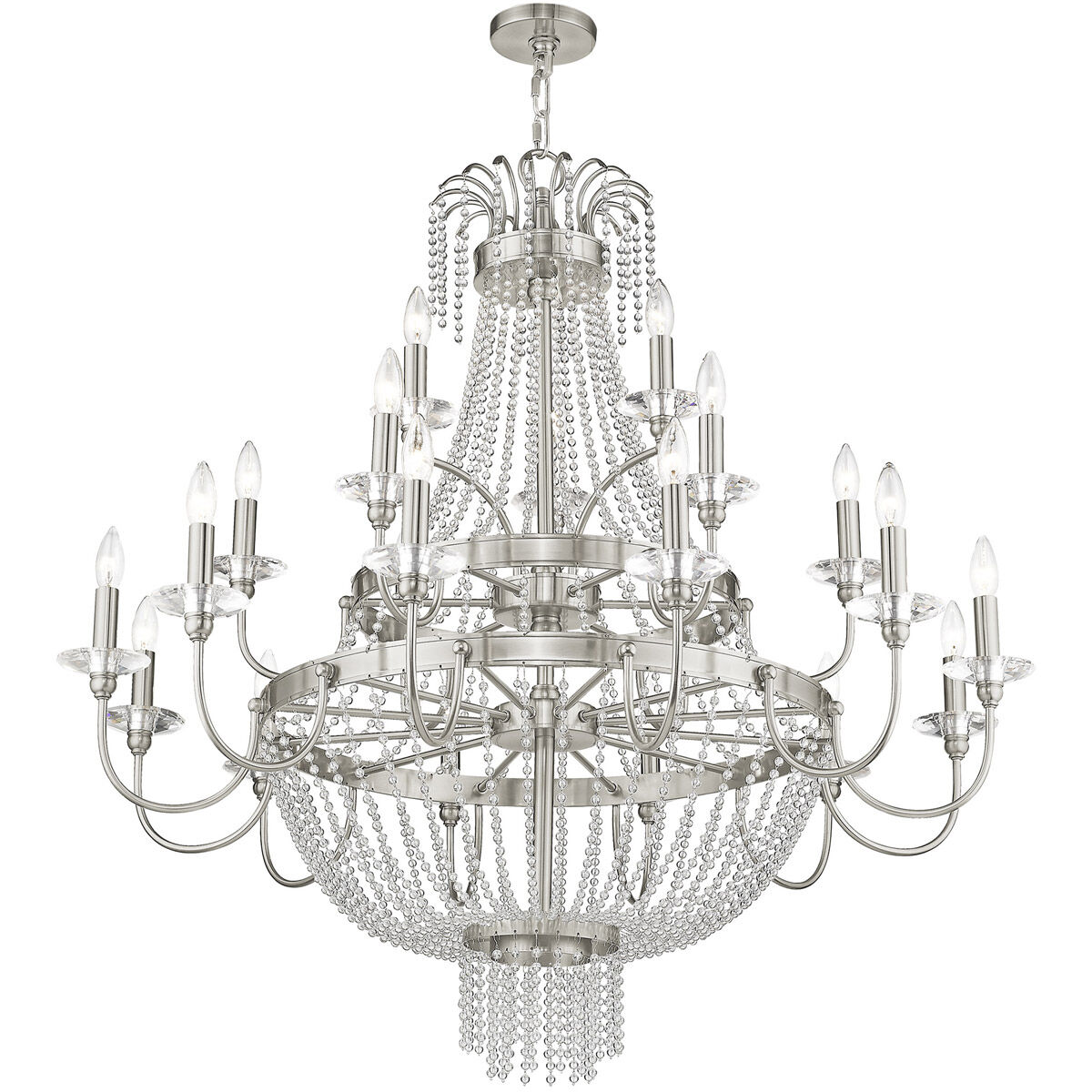 Valentina 21 Light 42 inch Brushed Nickel Foyer Chandelier Ceiling Light
