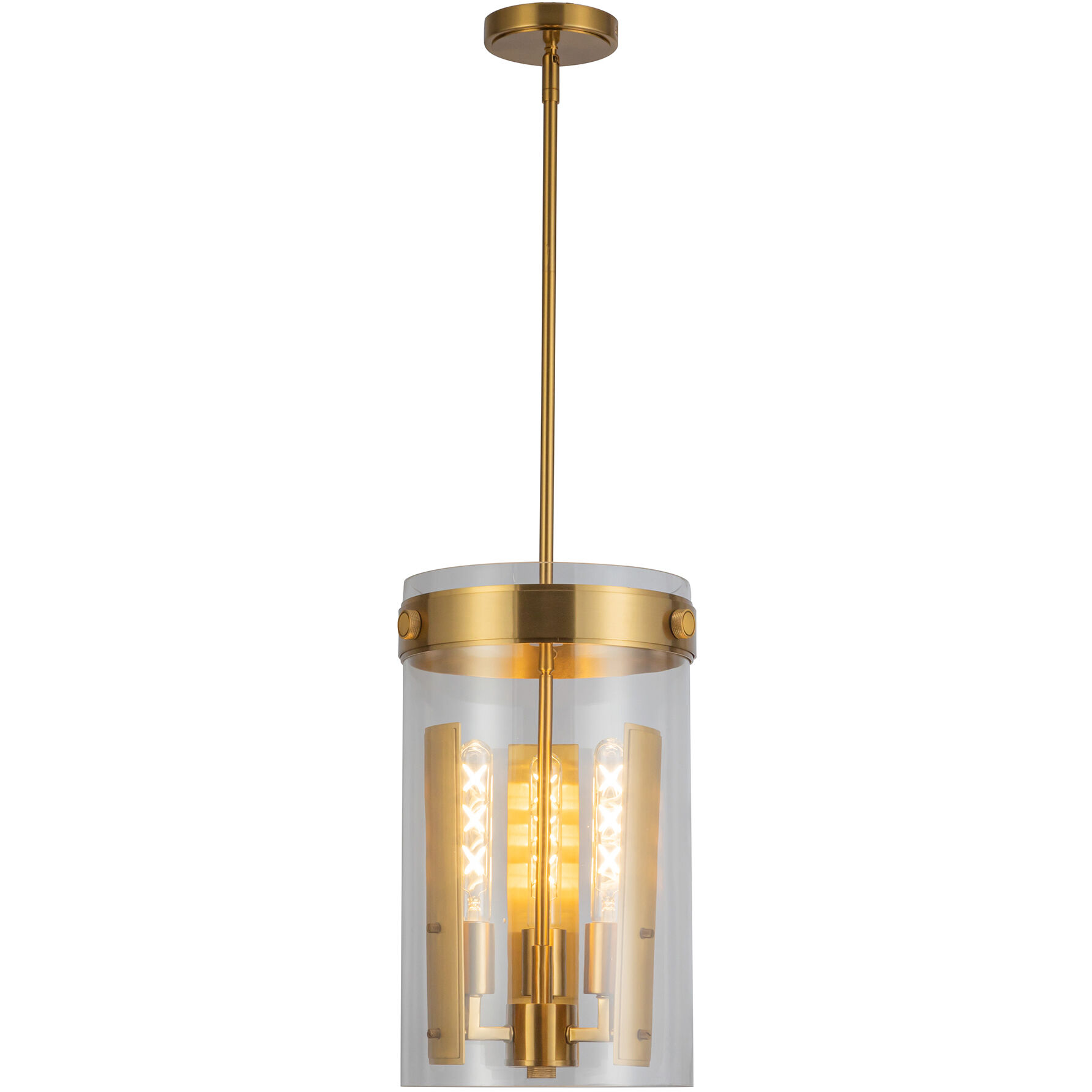 Dahlia 3 Light 10.25 inch Brushed Brass Pendant Ceiling Light