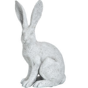 Enchanted Bunny Distressed White Outdoor Statue