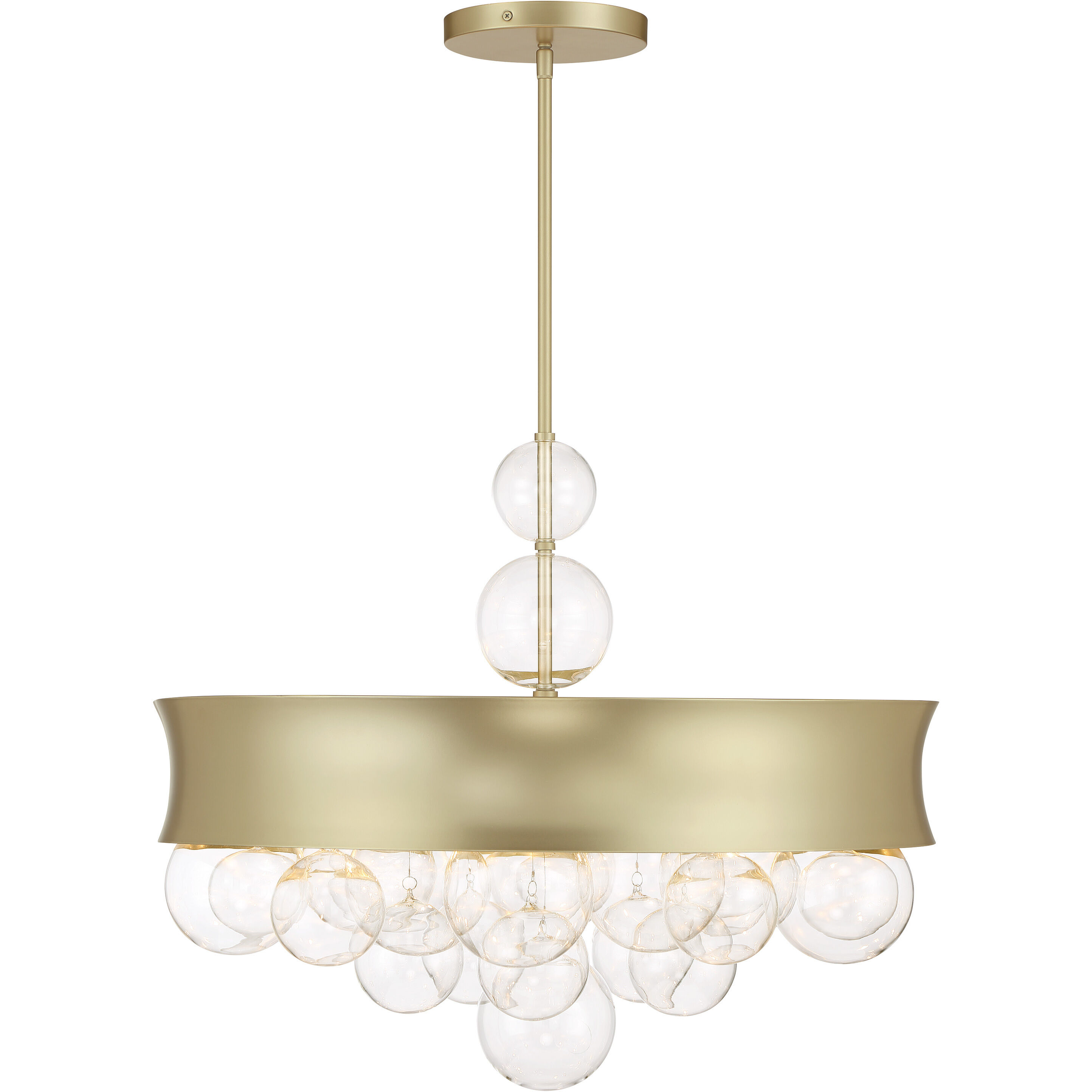 Verdi Square 8 Light 26 inch Soft Gold With Gold Leaf Convertible Pendant Ceiling Light