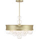 Verdi Square 8 Light 26 inch Soft Gold With Gold Leaf Convertible Pendant Ceiling Light