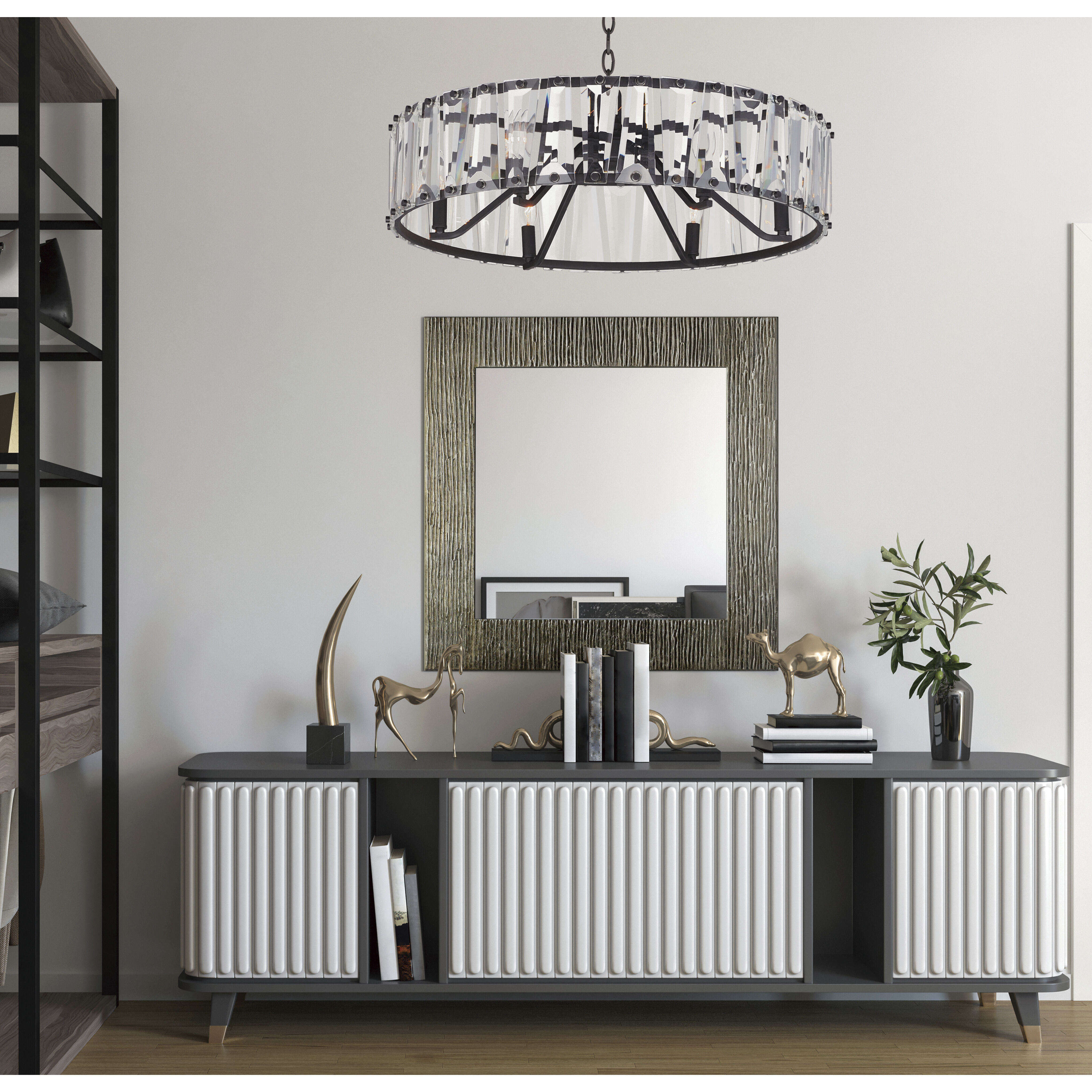 Odeon 6 Light 26.75 inch Black Chandelier Ceiling Light