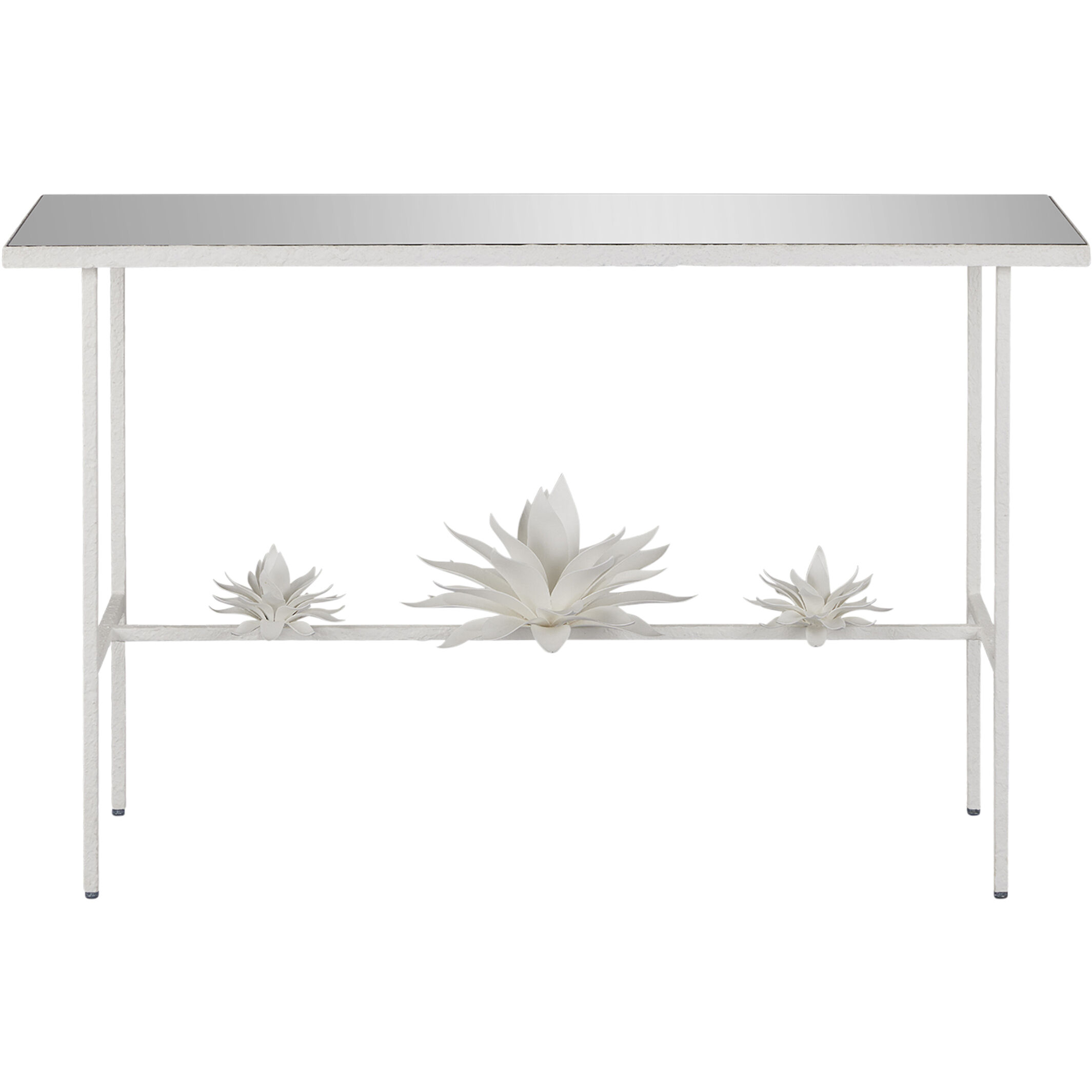Sisalana 50.25 inch Yeso Blanco and Mirror Console Table, Marjorie Skouras Collection