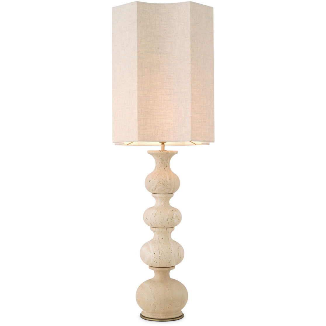 Mabel 45.87 inch 40 watt Travertine with Antique Brass Table Lamp Portable Light