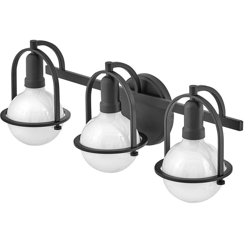 Somerset 3 Light 25 inch Black Vanity Light Wall Light