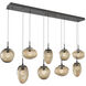 Cosmos LED LED Graphite Linear Pendant Ceiling Light in 2700K LED, Zircon Inner - Bronze Outer, Multi-Port